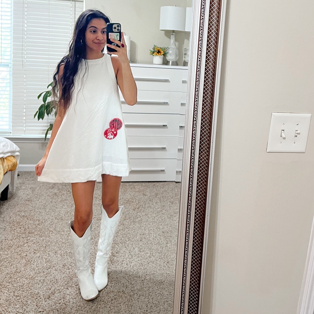White Mini Shift Dress - Picture 1 of 2